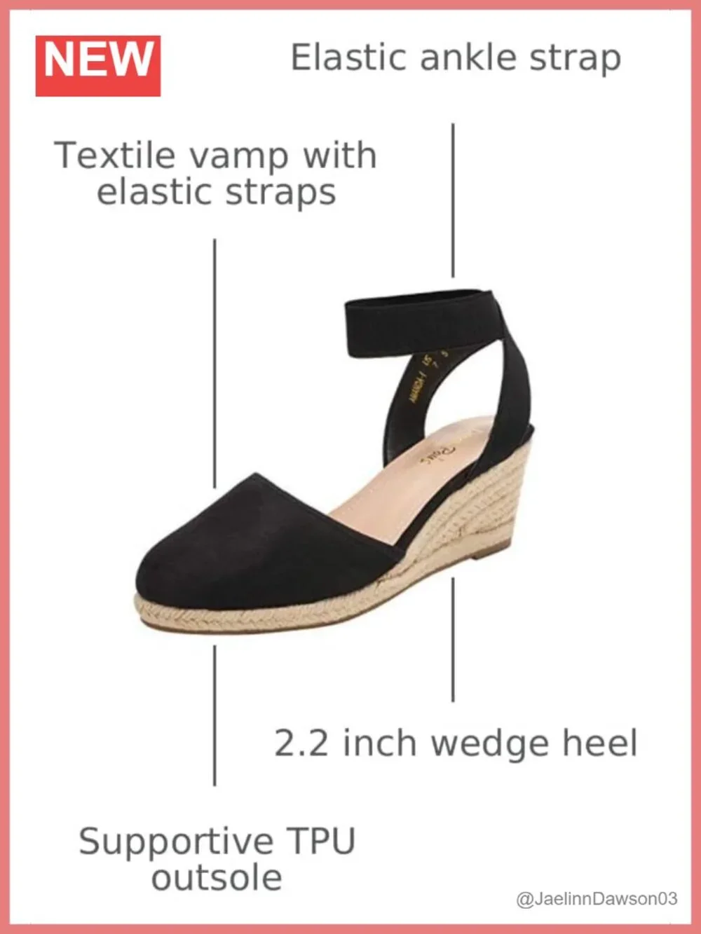 Wedge Sandals Espadrilles Elastic Ankle Strap Cushioned Comfort